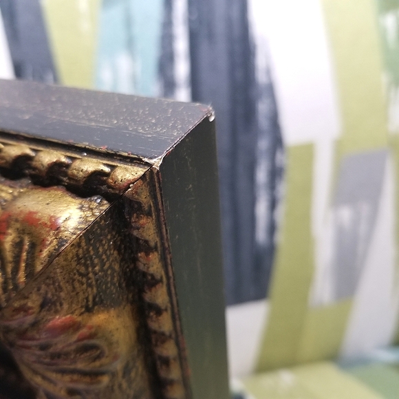 Vtg Victorian Style High Raised Ornate Pic Frame With Couple Photo Made In Spain - Picture 14 of 14